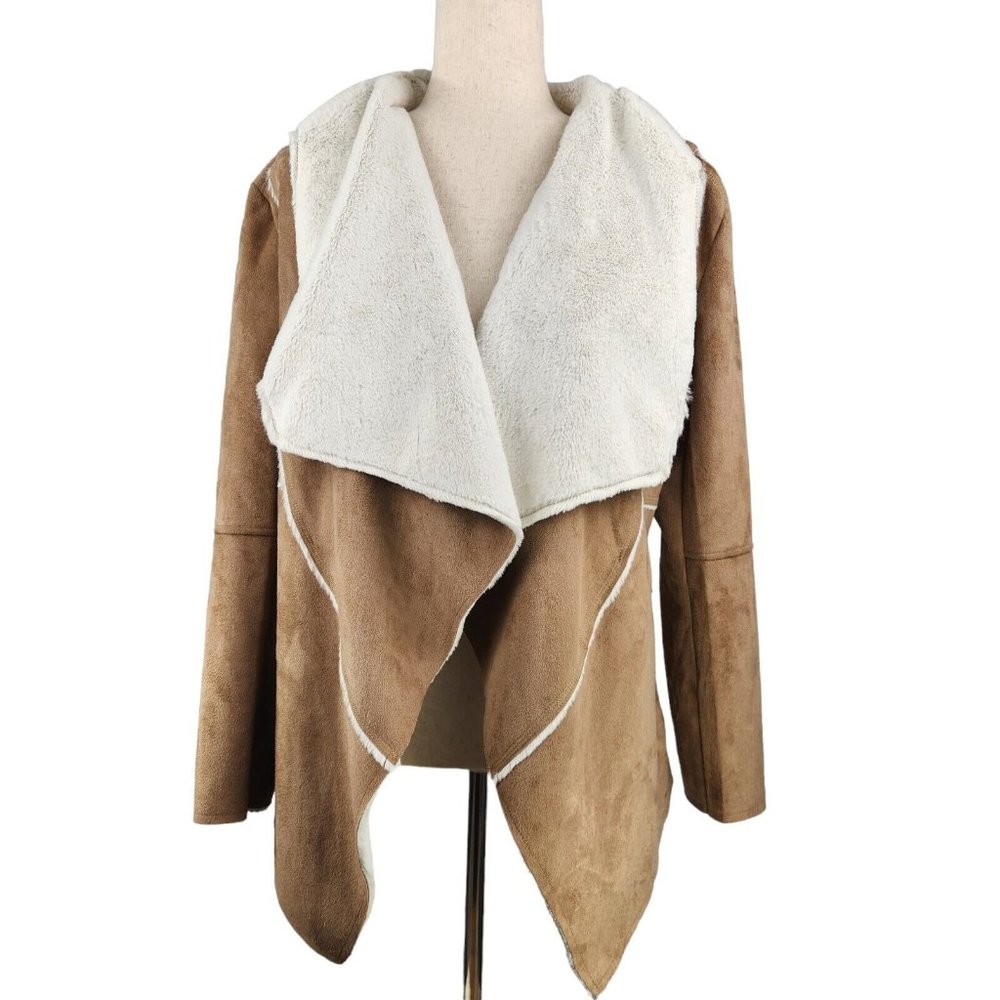 Mia + Tess Boutique Faux Suede Hide Wrap Large Brown Western‎ Boho Retro Vegan - Picture 6 of 13